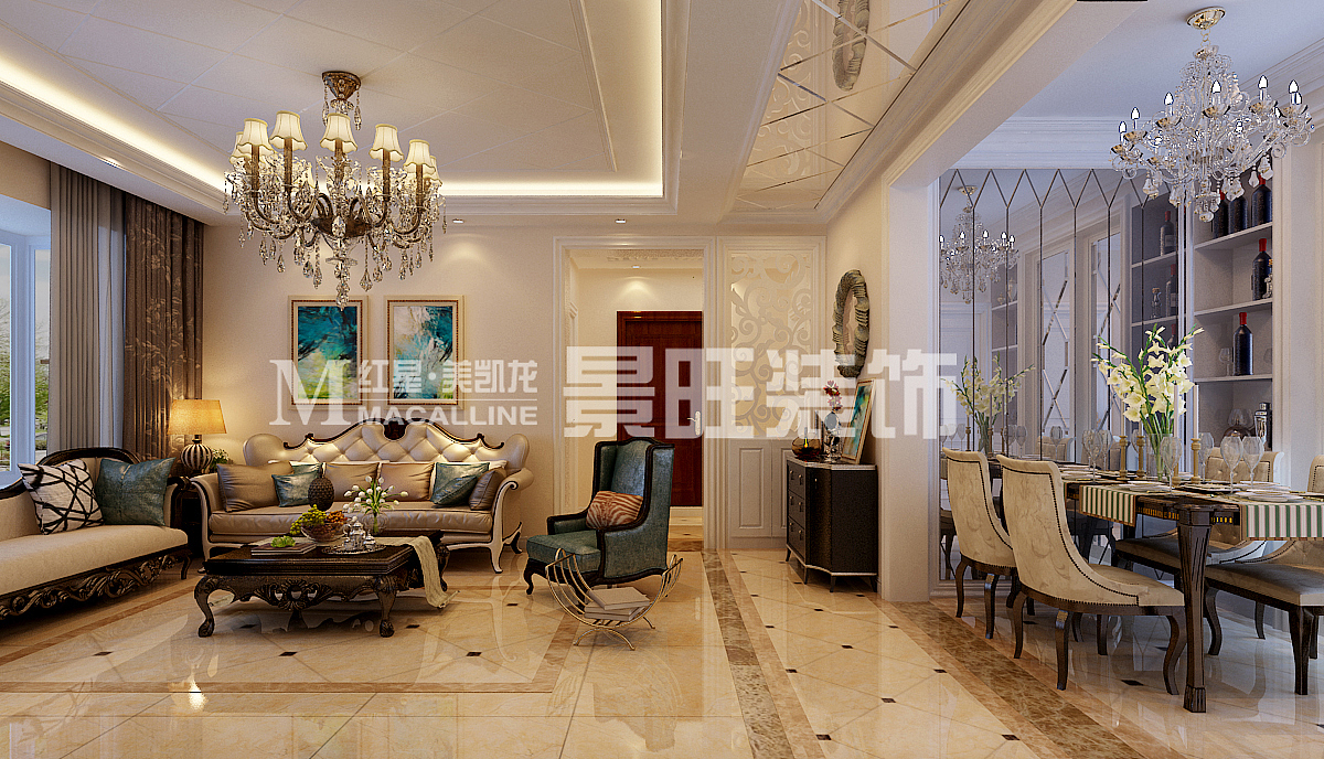 本户型为三室两厅一厨两卫，空间布局较合理，户型南北