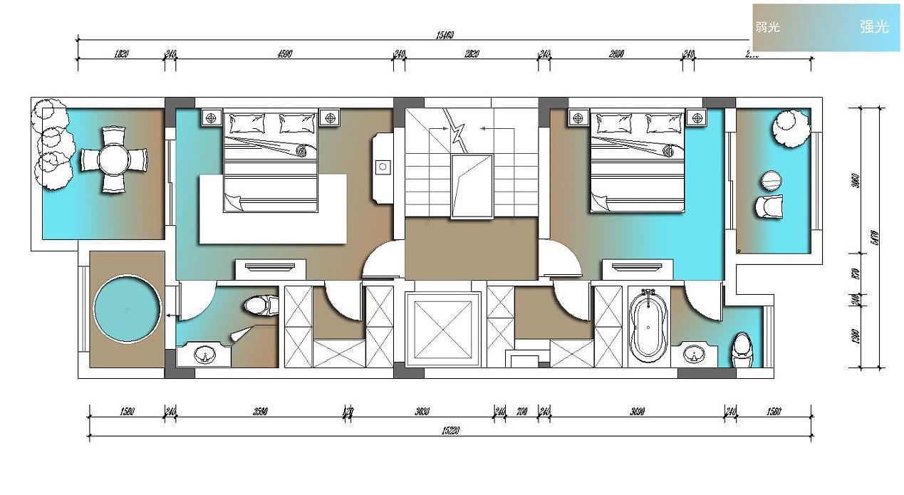 本案明代黄花梨家具为主要基层，融入一些中国结及灯笼