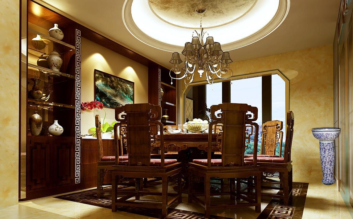 本案明代黄花梨家具为主要基层，融入一些中国结及灯笼