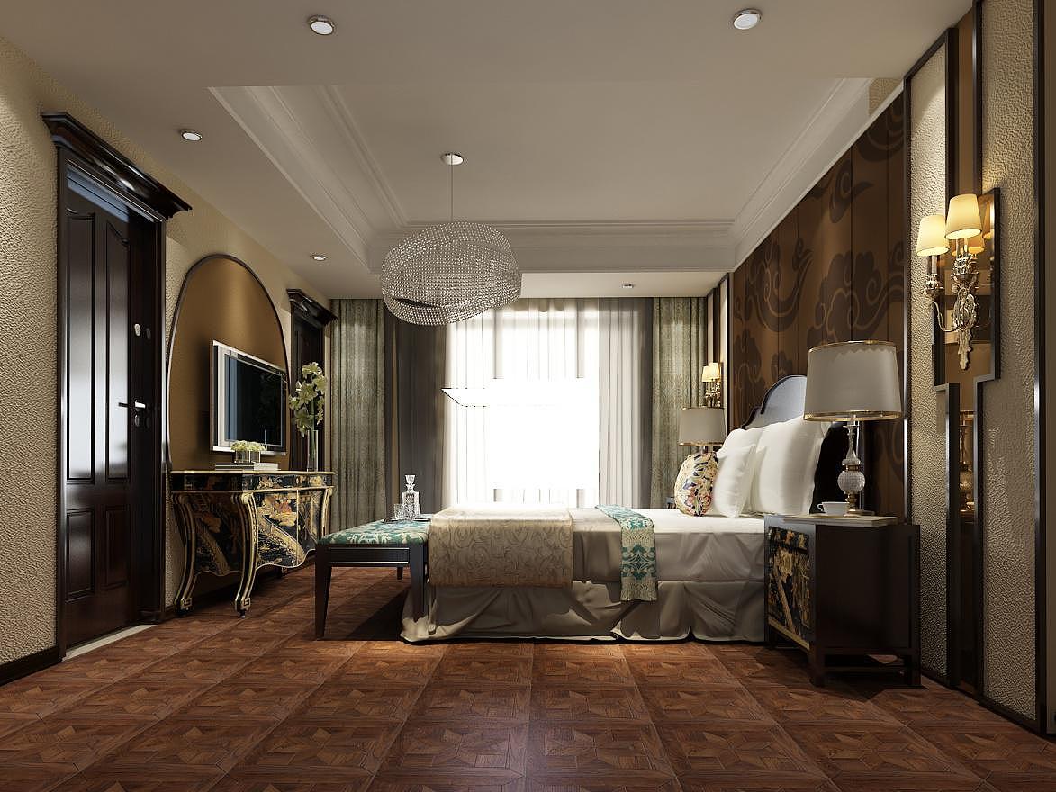 本案明代黄花梨家具为主要基层，融入一些中国结及灯笼