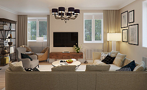 现代公寓客厅装饰设计效果图