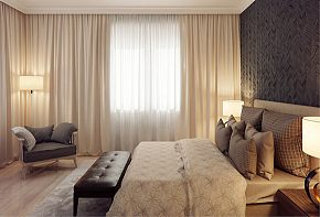 现代风格公寓卧室窗帘欣赏
