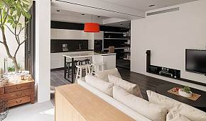 现代风格黑白公寓客厅效果图