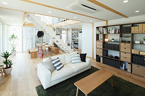 清爽日式风格复式家居客厅图片