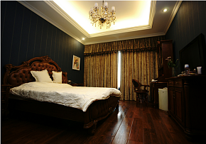 古典美式卧室窗帘图片
