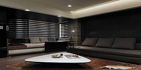 黑白现代风格三居室装修效果图