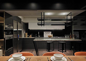 黑白风格厨房装修效果图