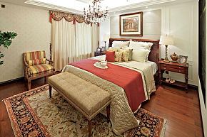 美式复古设计卧室窗帘欣赏