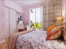 简约二居室粉色卧室设计
