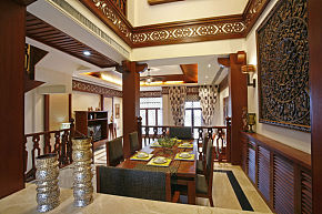 东南亚风格别墅餐厅装饰图片