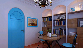 地中海书房装饰设计图片