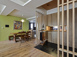 日式风格复式家装餐厅隔断设计案例
