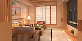 日式风格二居室装修效果图