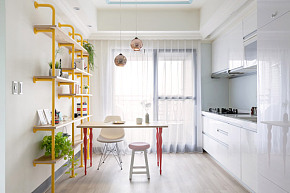80平米简约公寓开放式厨房设计