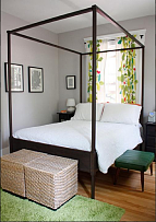 120平米田园风格两居室卧室床图片