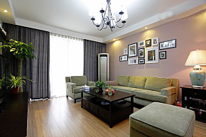 95平米现代混搭风格客厅沙发背景墙图片