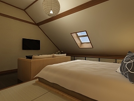 72平米舒适混搭风格小户型阁楼卧室设计