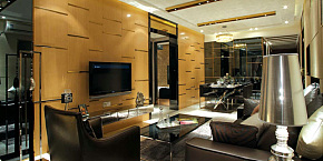 102平米大气现代风格客厅电视背景墙设计