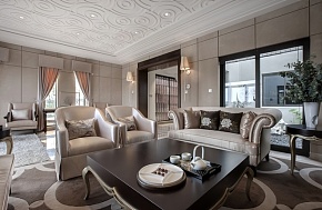 新古典时尚别墅客厅沙发效果图