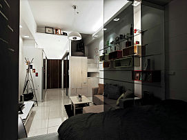 70平米现代风格两居室客厅隔断设计