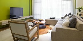 现代简约风格二居室客厅电视背景墙图片