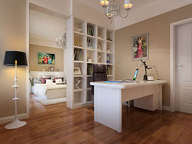 106平米现代时尚三居室书房书桌效果图