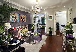 120平米现代时尚风格客厅沙发背景墙效果图