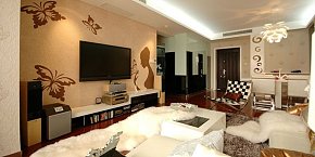 时尚现代风格三居室客厅电视背景墙设计