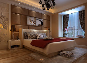 时尚现代风格三居室卧室装修效果图