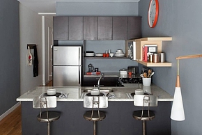 56平米时尚混搭风格小户型厨房装修设计