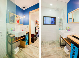 65平彩色长廊公寓卫生间装修效果图
