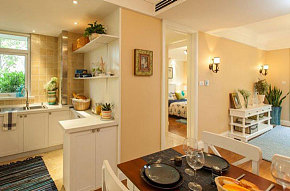清新地中海风格两居室厨房整体橱柜设计