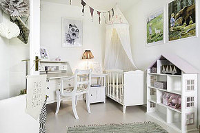 舒适北欧风格三居室儿童房背景墙效果图