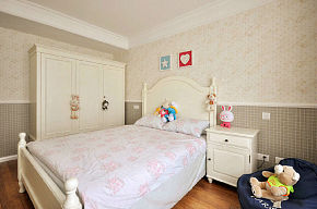100平米舒适美式风格儿童房背景墙设计图