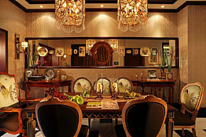 93平米新古典风格复式餐厅餐桌图片