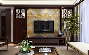 137平米舒适中式风格客厅电视柜设计