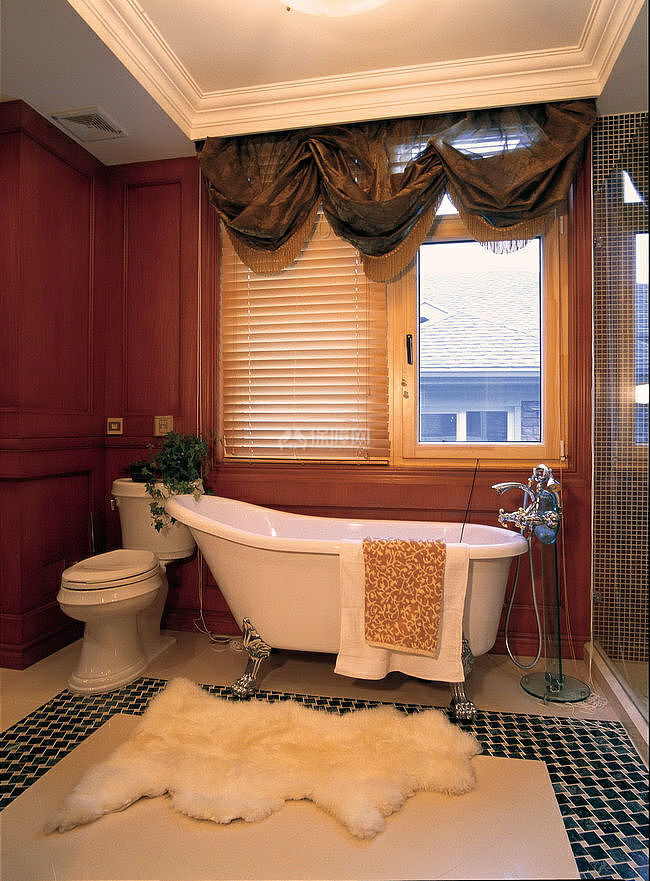 时尚美式风格别墅卫生间浴缸效果图