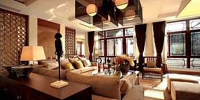 243平米大气中式风格客厅沙发装修设计