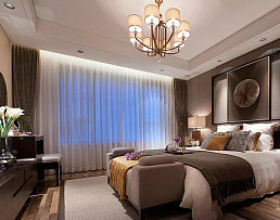 中海国际城中式风格卧室设计