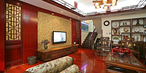 青城阳光中式设计风格客厅图片