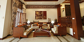 广汉龙院东南亚风格别墅客厅图片