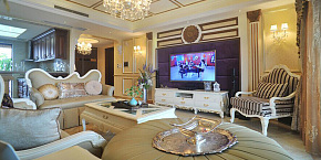 江湾城三居室客厅电视背景墙图片