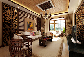 客厅东南亚风格装修设计
