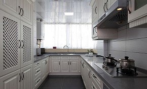120平米英式风格厨房整体橱柜效果图