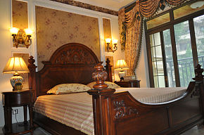 146平米浪漫欧式卧室床头背景墙设计