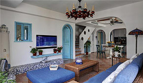 地中海复式家装客厅效果图
