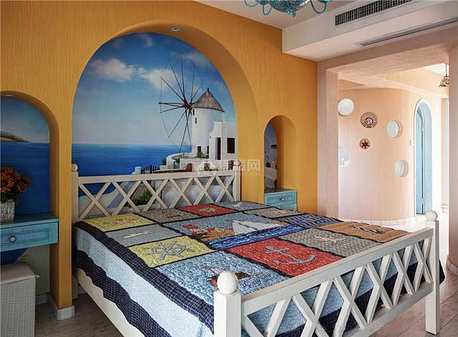 复式家居地中海风格卧室效果图