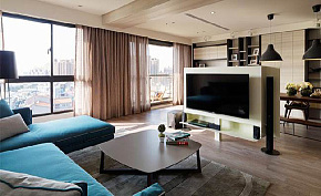 198平米现代时尚舒适客厅电视背景墙设计