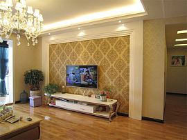 欧式风格舒适的客厅电视背景墙设计