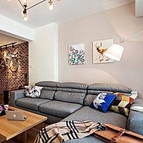 90平米北欧风格客厅沙发背景墙设计